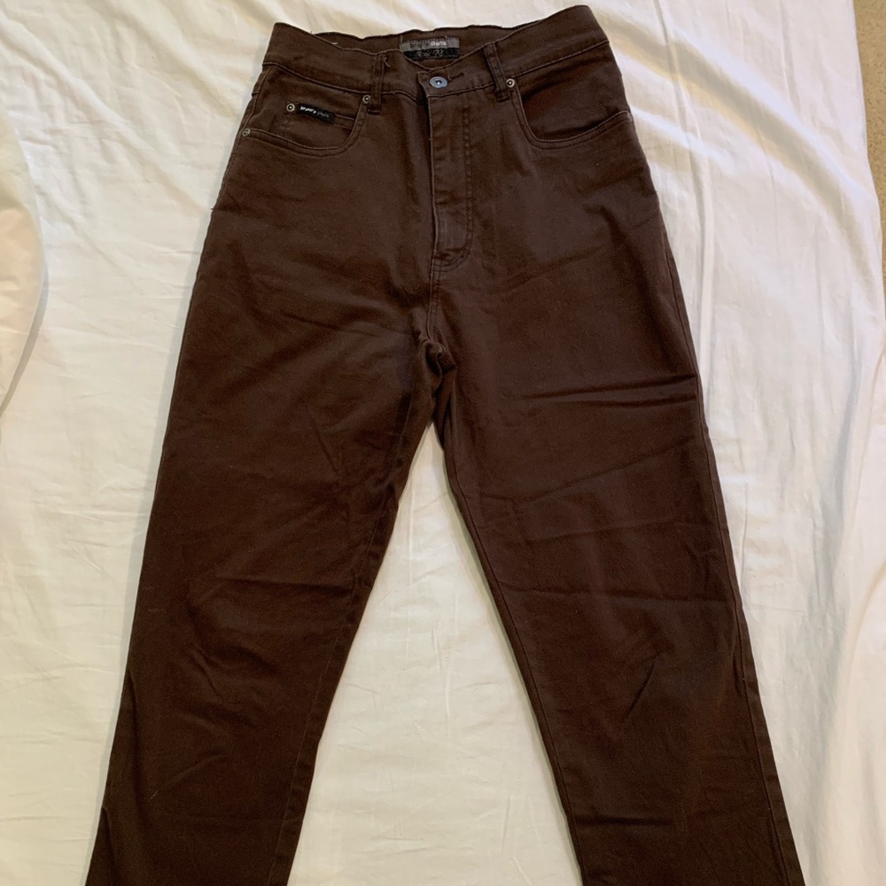 brown jeans